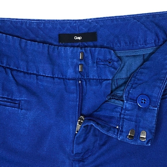 GAP Shorts Solid Canvas Cotton Royal Blue 4 Petite - Picture 2 of 9